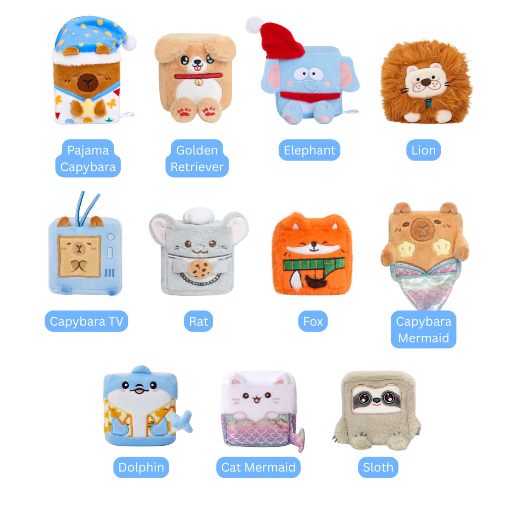 Squarepals Cute Squishy Plush Doll - Animal Series (10cm) | Soft Collectible Gift for Plush Lovers