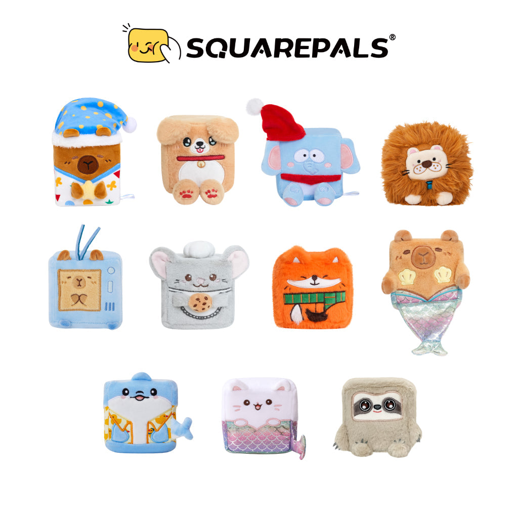 Squarepals Cute Squishy Plush Doll - Animal Series (10cm) | Soft Collectible Gift for Plush Lovers